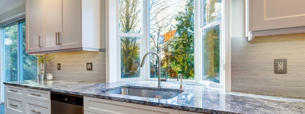 Bay/bow windows in a kitchen