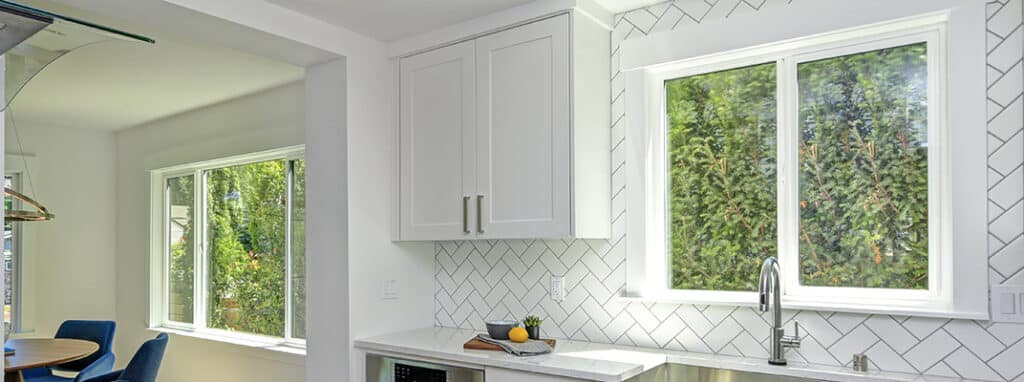 Slider window in kitchen