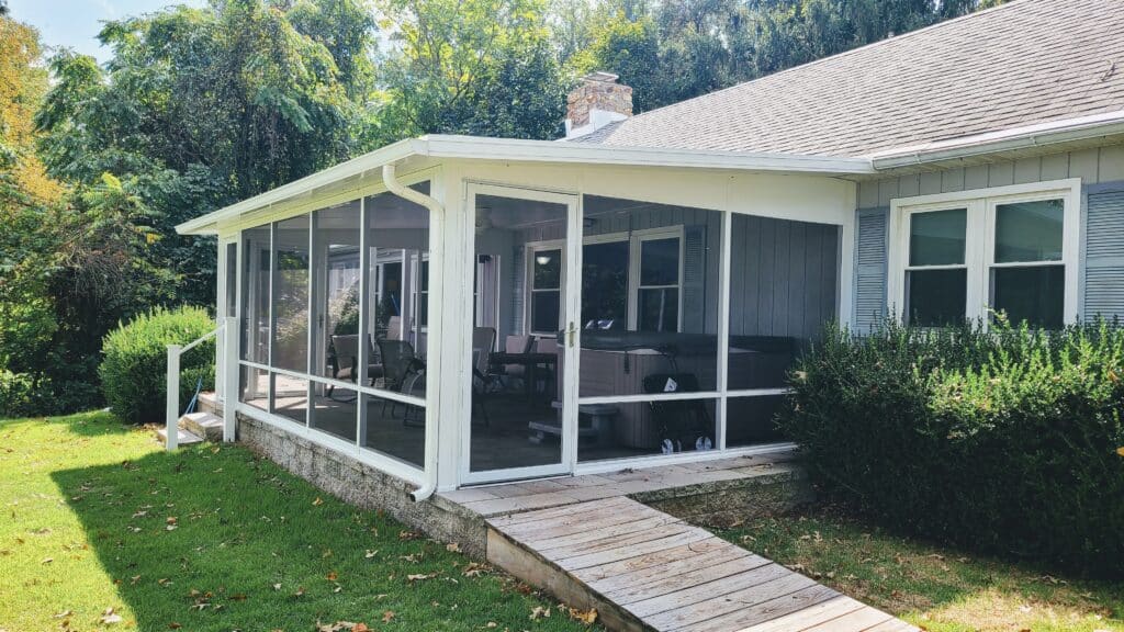Pre-existing porch with added screen enclosure