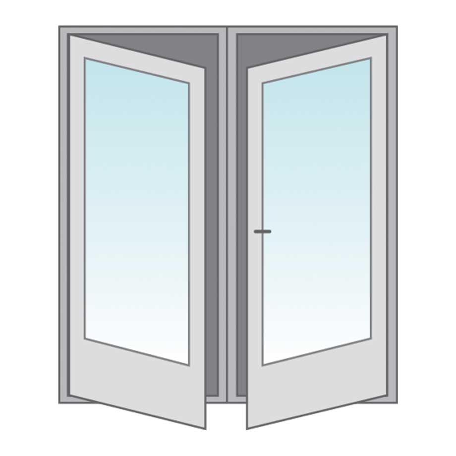 steel or fiberglass door line drawing