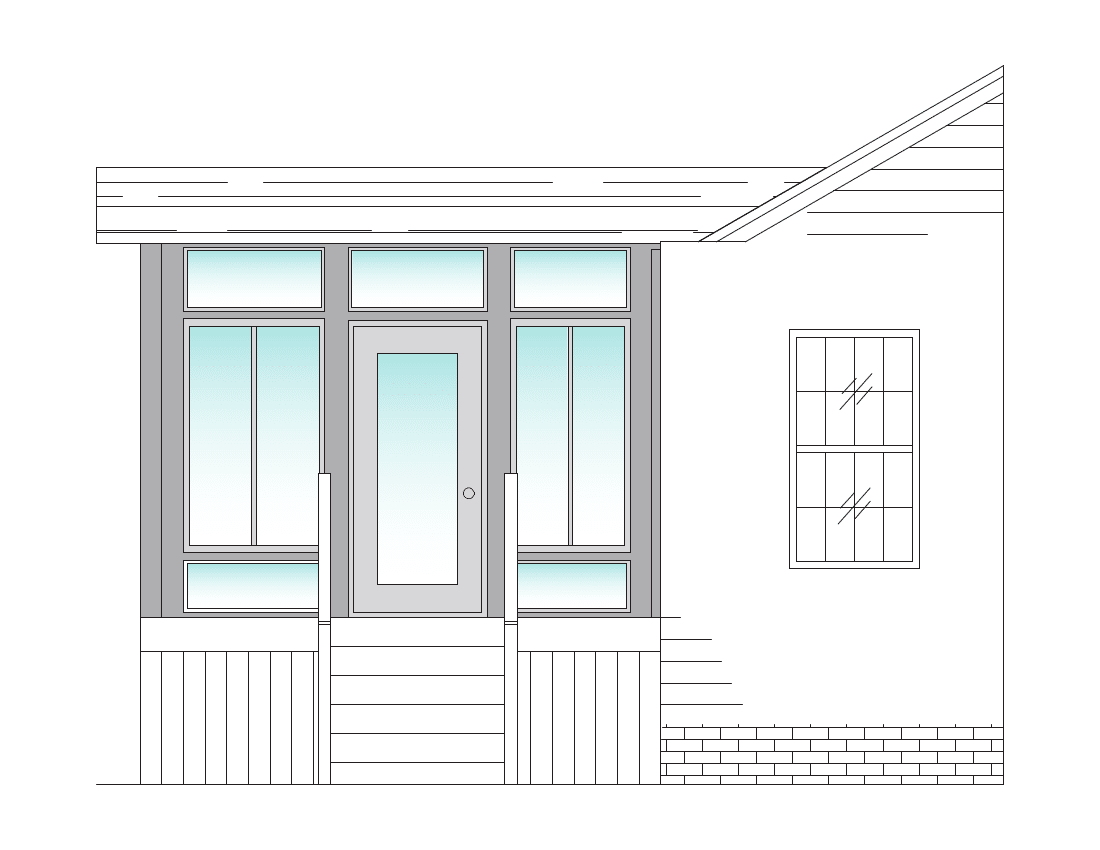 Sunroom under existing roof line drawing
