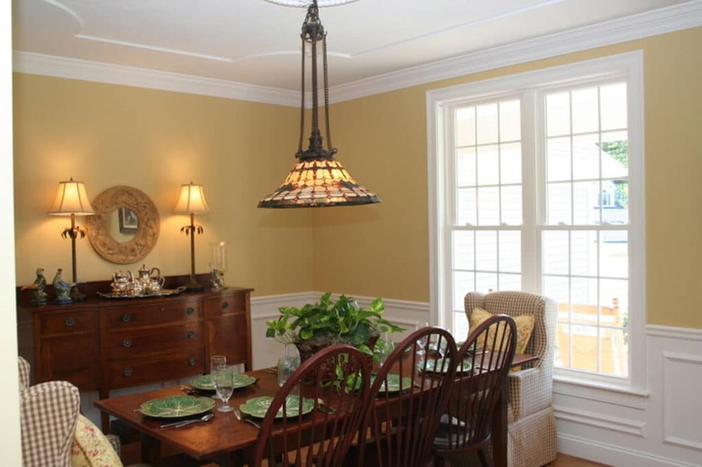 Dining room with new windows