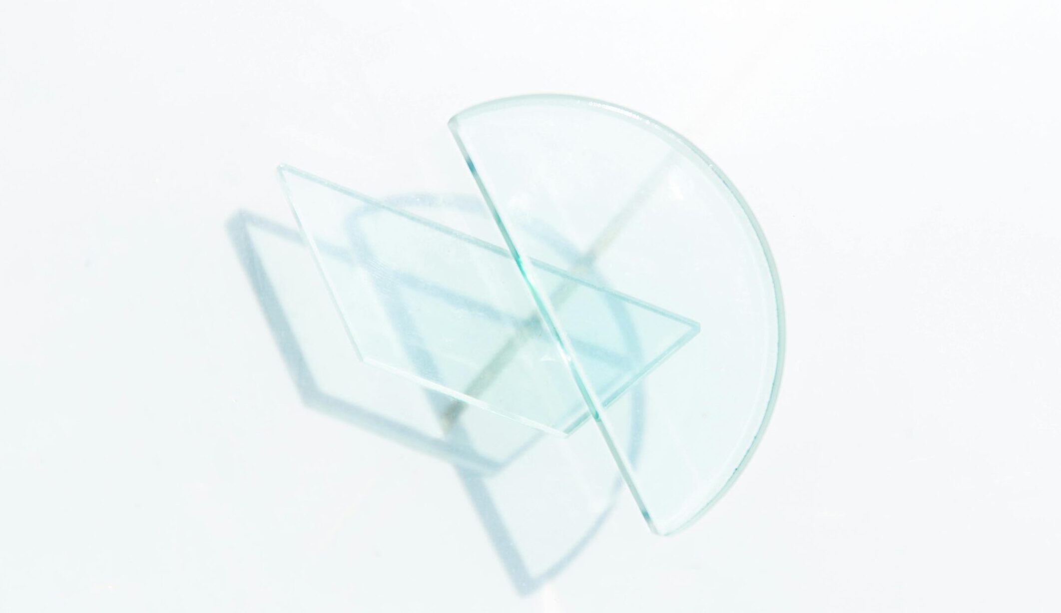 Cut glass in geometric shapes