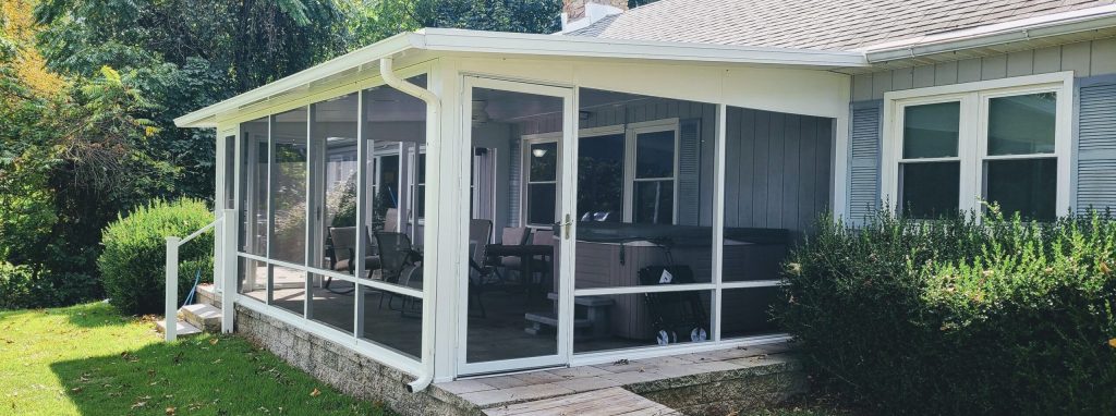 Pre-existing porch with added screen enclosure